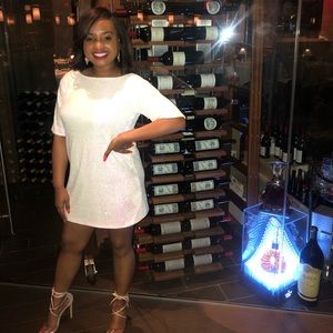 White sequins dress
